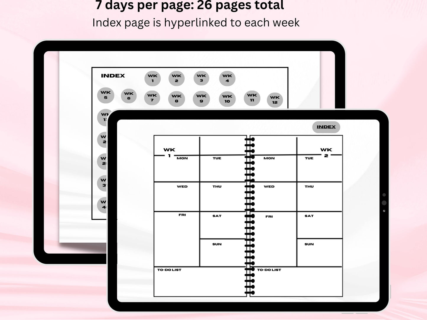 Digital Weekly Undated Block/Square Style Planner, Undated digital planner, good notes planner, iPad planner, weekly planner, landscape