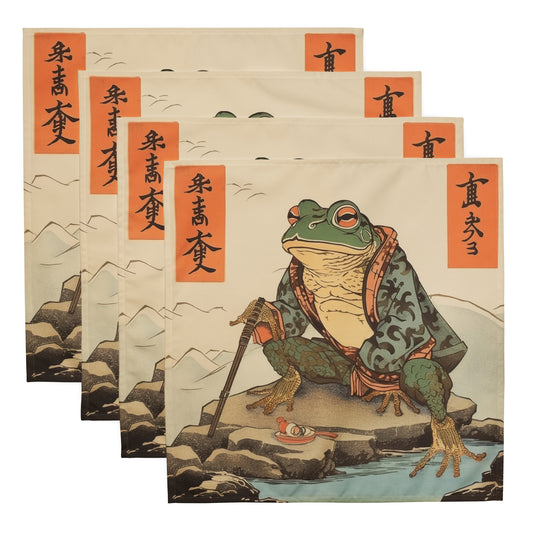 Japanese Matsumoto Hopi Frog, Vintage frog, Ukiyo-e Frog Cloth napkin set